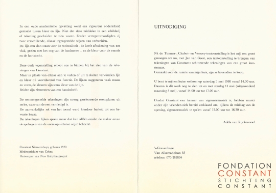Constant | tekeningen-uitnodiging, 1980