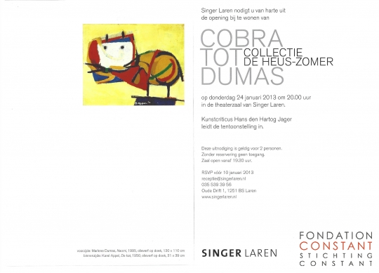 Cobra tot Dumas, 2012 | Uitnodiging