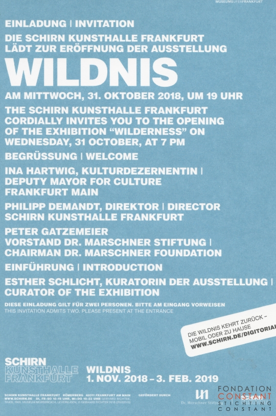 2019 Wilderness | Schirn Kunsthalle Frankfurt-invitation 2