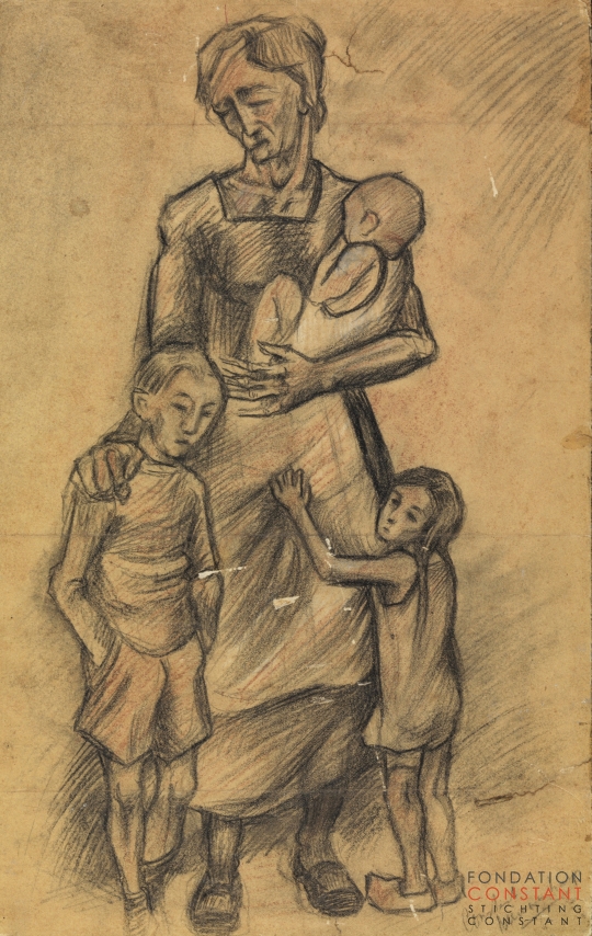 Constant Nieuwenhuys-ZT/Moeder met kinderen, 1936