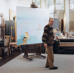 Constant Nieuwenhuys-Constant working on Les baigneurs, 2001