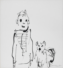 Constant Nieuwenhuys-ZT/Jongen met hond, 1990 ca