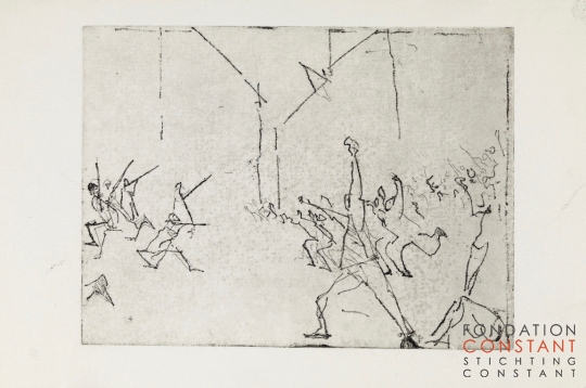 Constant Nieuwenhuys-07 Schetsen voor ets L'insurrection, 1986