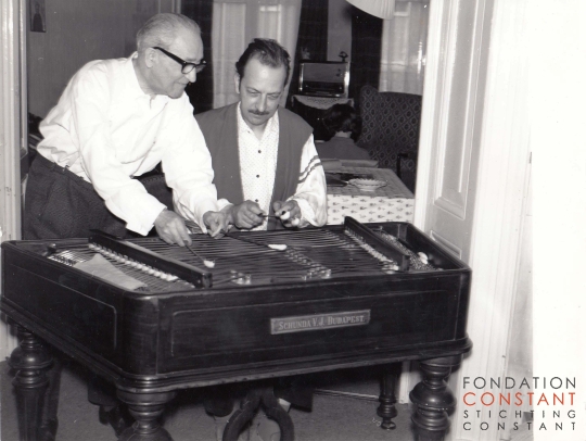 Constant and Jenö Horvath playing the cymbalon