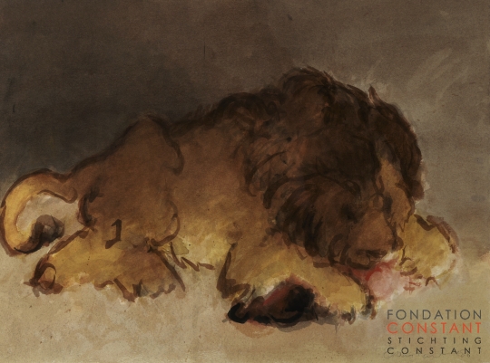 Constant Nieuwenhuys-Lion dévorant sa proie, 1986