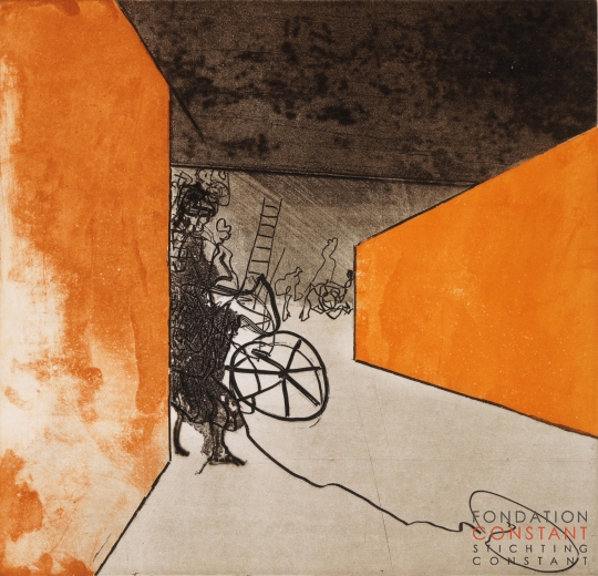 Constant Nieuwenhuys-Figuren in labyrinth, 1972