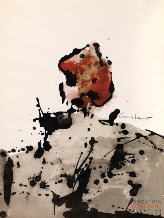 Constant Nieuwenhuys-ZT/Figuur op rots, ca 1978