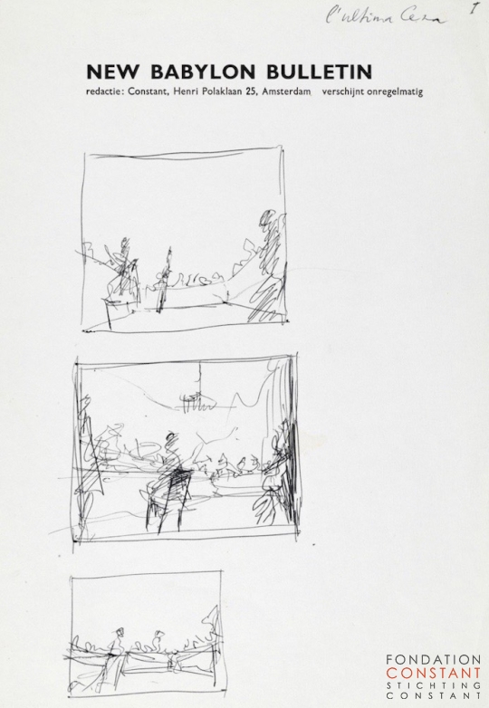 Voorstudie L'ultima cena, ca 1979-1