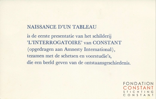 Constant | Naissance d'un tableau, 1983-3