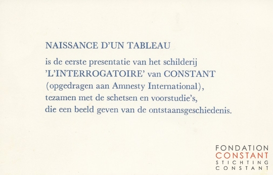 Naissance d’un tableau, 1984