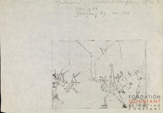 Constant Nieuwenhuys-14 Schetsen voor ets L'insurrection, 1986