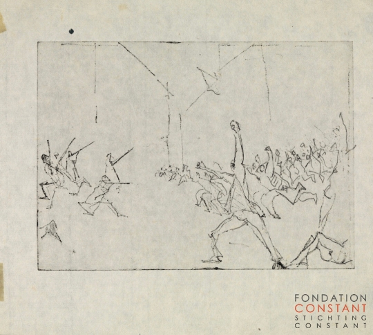 Constant Nieuwenhuys-15 Schetsen voor ets L'insurrection, 1986