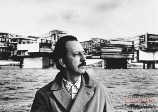 Constant Nieuwenhuys-in front of View on New Babylonian Sectors, 1971