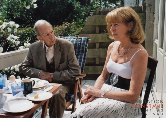 Constant and Trudy sitting outside on the veranda 