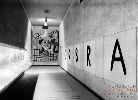 Le Barricade by Constant Nieuwenhuys at the entrance of the Cobra exhibition at the SMA, 1949