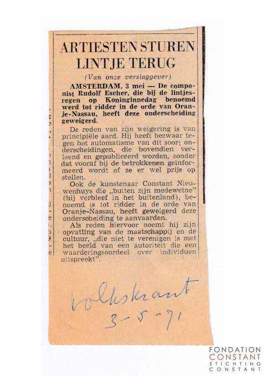 Artiesten sturen lintje terug