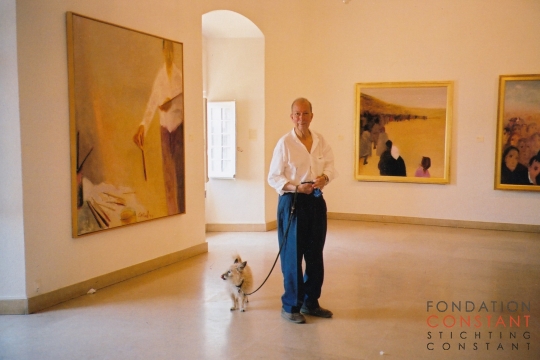 Constant and Tikus in the exhibition space