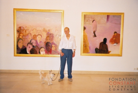 Constant and Tikus in the exhibition space