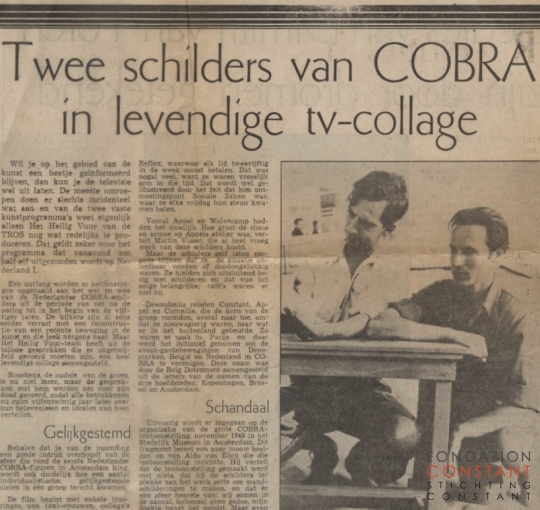 Twee schilders van COBRA in levendige tv-collage
