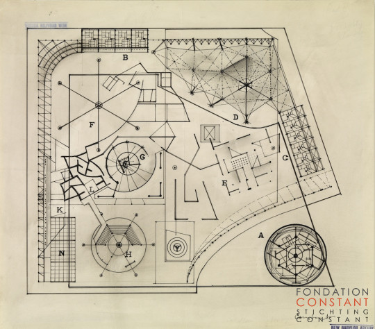 Plattegrond van de gele sector, 1959