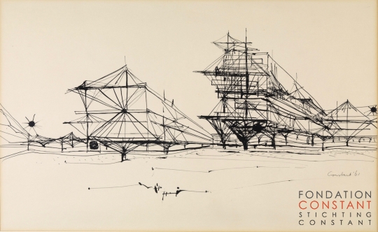 Constant Nieuwenhuys-New Babylon/Sector in aanbouw, 1961