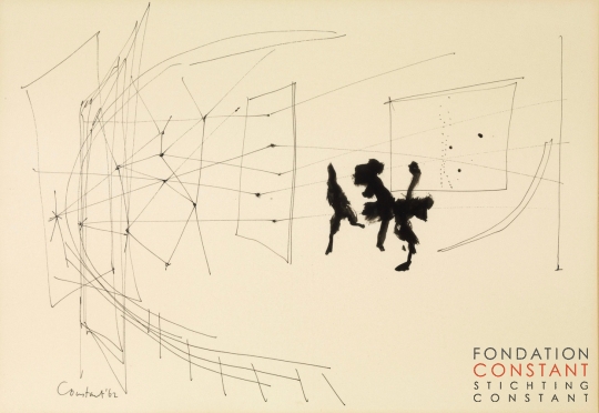 Constant Nieuwenhuys-Figuren in een labyrinth, 1962