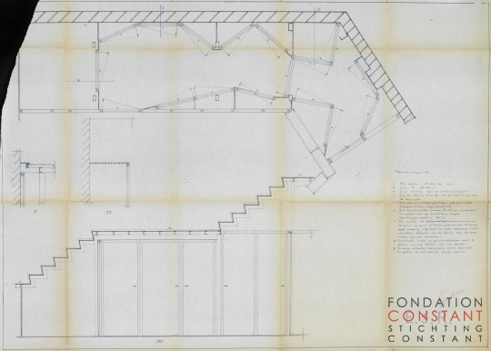 Constant Nieuwenhuys-Plattegrond Deurenlabyrint E.S.R., 1966