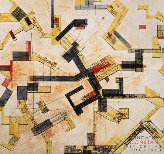 Constant Nieuwenhuys-Grundriss von New Babylon über Slotermeer, 1961