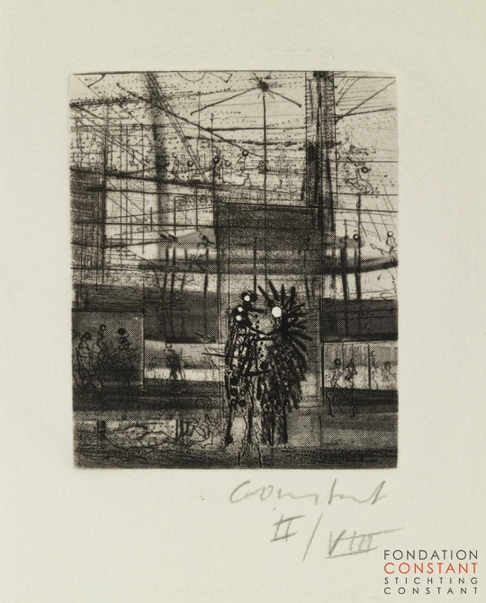 Constant Nieuwenhuys-12 Radierungen zu New Babylon-Indian act, 1970