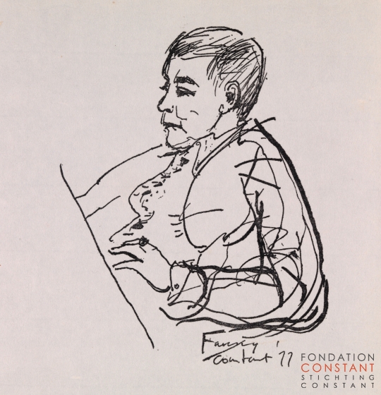 Constant Nieuwenhuys-Portret van Fanny Kelk, 1977