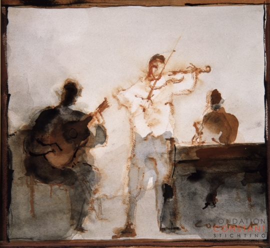 Constant Nieuwenhuys-De muzikanten, ca 1984
