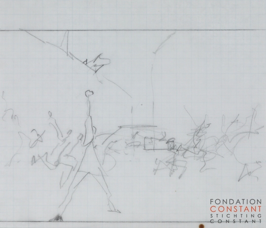 Constant Nieuwenhuys-01 Schetsen voor ets L'insurrection, 1986