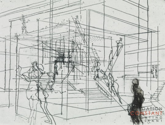 Constant Nieuwenhuys-Figuren in labyrinth, 1968