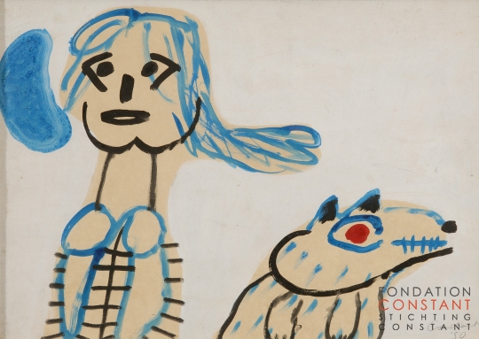 Constant Nieuwenhuys-Kind en hond, 1950