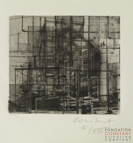 Constant Nieuwenhuys-12 Radierungen zu New Babylon-Labyr, 1970