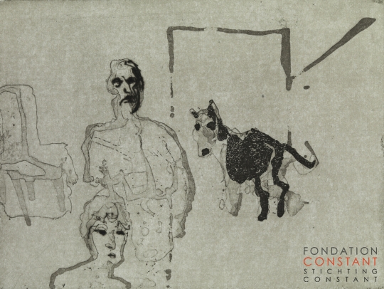Constant Nieuwenhuys-Man, vrouw en hond, 1992