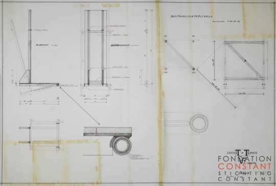 Constant Nieuwenhuys-Tentoonstelling V2 Omgang-Bouwtekening blad 6, 1965