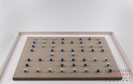 Constant Nieuwenhuys-Compositie met blauwe en witte blokjes, 1953-2