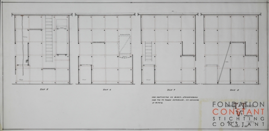 Constant Nieuwenhuys-Tentoonstelling V2 Omgang-Bouwtekening blad 4, 1965