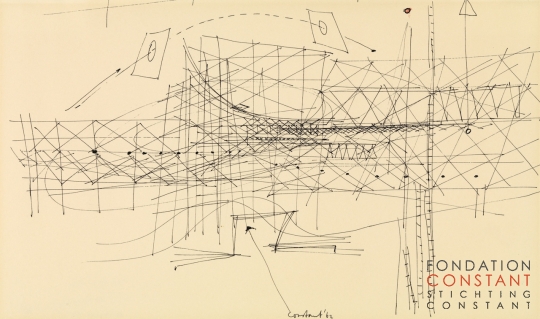 Constant Nieuwenhuys-Ludieke constructie (met rood), 1962