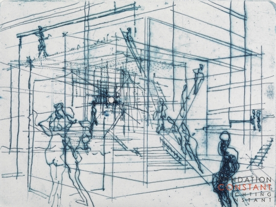 Constant Nieuwenhuys-Figuren in labyrint, 1968