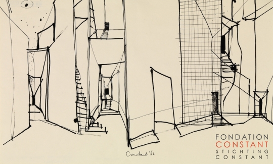 Constant Nieuwenhuys-Interieur met trappen, 1962