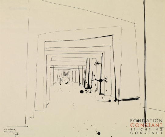 Constant Nieuwenhuys-Labyrintisch interieur, 1960