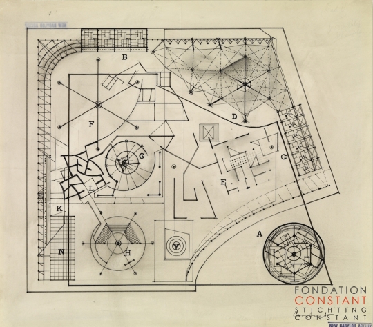 Constant Nieuwenhuys-Plattegrond van de gele sector, 1959
