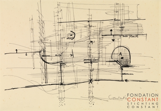 Constant Nieuwenhuys-Schematische voorstelling van een sector, 1962