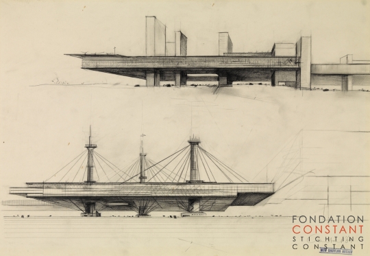 Constant Nieuwenhuys-Schets voor een hangende sector, 1964