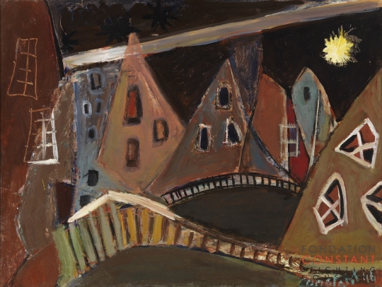 Constant Nieuwenhuys-Stadsgezicht bij nacht/Magere brug, 1946