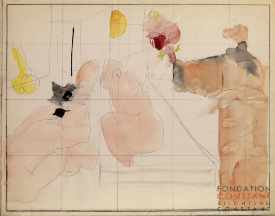 Constant Nieuwenhuys-Voorstudie Plaisir et tristesse de l'amour, 1976 ca