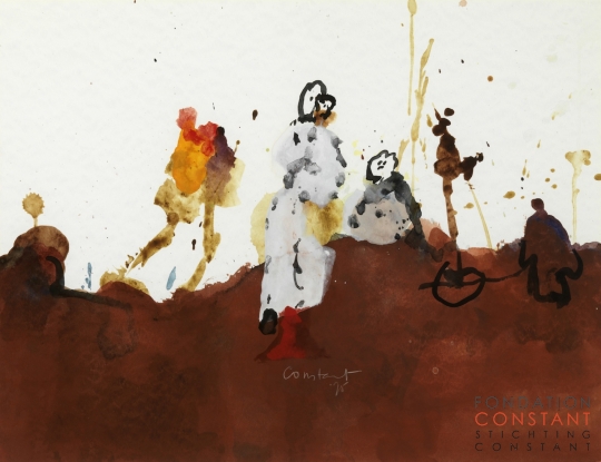 Constant Nieuwenhuys-ZT/Figures in Brown Landscape, 1975