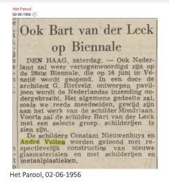 1956 Ook Bart van der Leck op Biennale-Het Parool